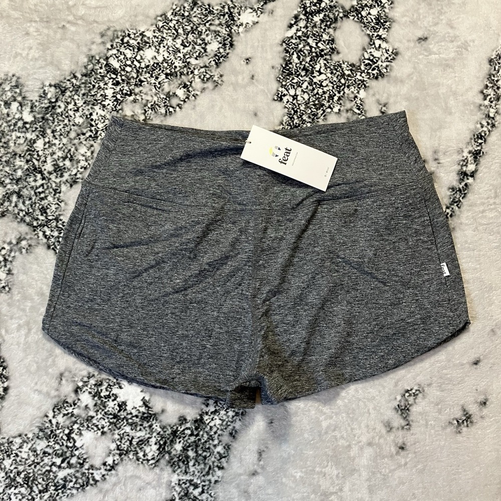 Feat Shorts Womens Size Large Blanklet Blend Move Pull On‎ Heather Gray